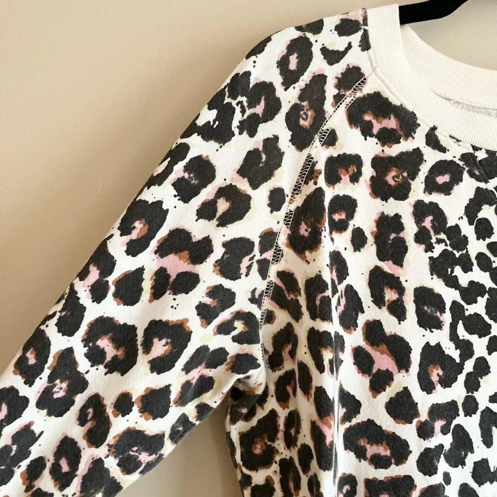 MOTHER Leopard Print Sweatshirt - Black and White - Picture 4 of 10